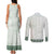Samoa Siapo Green Trimmed Couples Matching Tank Maxi Dress and Long Sleeve Button Shirt Samoa White Sunday - Polynesian Pride