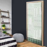Samoa Siapo Green Trimmed Door Cover Samoa White Sunday - Polynesian Pride