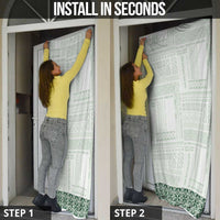 Samoa Siapo Green Trimmed Door Cover Samoa White Sunday - Polynesian Pride