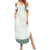 Samoa Siapo Green Trimmed Family Matching Summer Maxi Dress and Hawaiian Shirt Samoa White Sunday - Polynesian Pride
