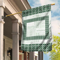 Samoa Siapo Green Trimmed Garden Flag Samoa White Sunday - Polynesian Pride