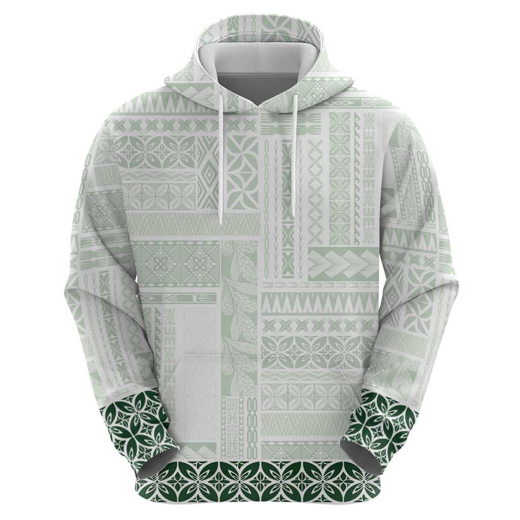Samoa Siapo Green Trimmed Hoodie Samoa White Sunday - Polynesian Pride