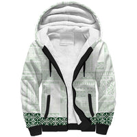 Samoa Siapo Green Trimmed Sherpa Hoodie Samoa White Sunday - Polynesian Pride