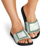 Samoa Siapo Green Trimmed Slide Sandals Samoa White Sunday - Polynesian Pride