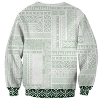 Samoa Siapo Green Trimmed Sweatshirt Samoa White Sunday - Polynesian Pride