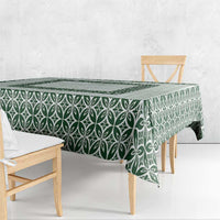 Samoa Siapo Green Trimmed Tablecloth Samoa White Sunday - Polynesian Pride