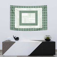 Samoa Siapo Green Trimmed Tapestry Samoa White Sunday - Polynesian Pride