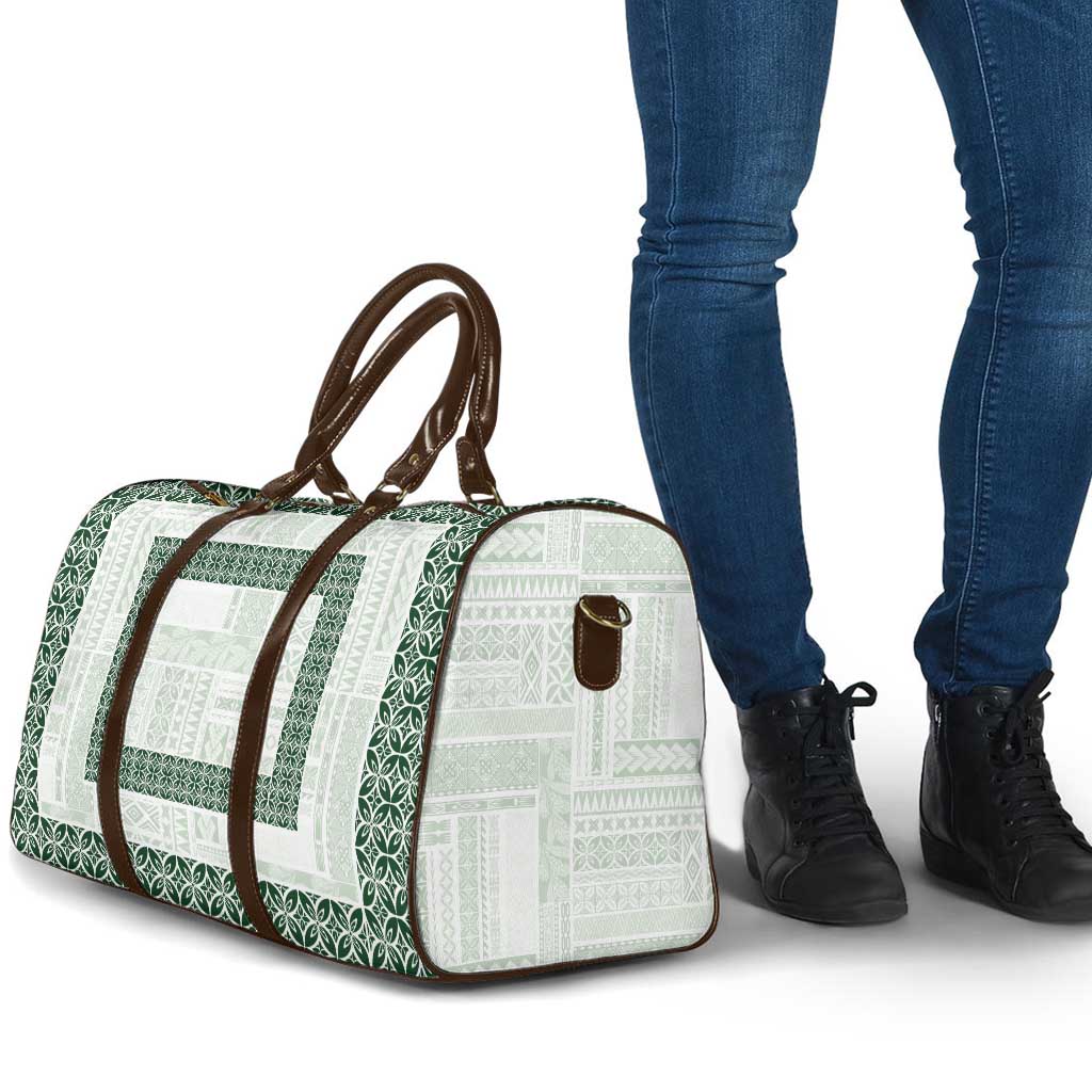 Samoa Siapo Green Trimmed Travel Bag Samoa White Sunday - Polynesian Pride