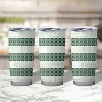 Samoa Siapo Green Trimmed Tumbler Cup Samoa White Sunday - Polynesian Pride