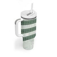 Samoa Siapo Green Trimmed Tumbler With Handle Samoa White Sunday - Polynesian Pride