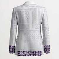 Samoa Siapo Purple Trimmed Blazer Samoa White Sunday - Polynesian Pride
