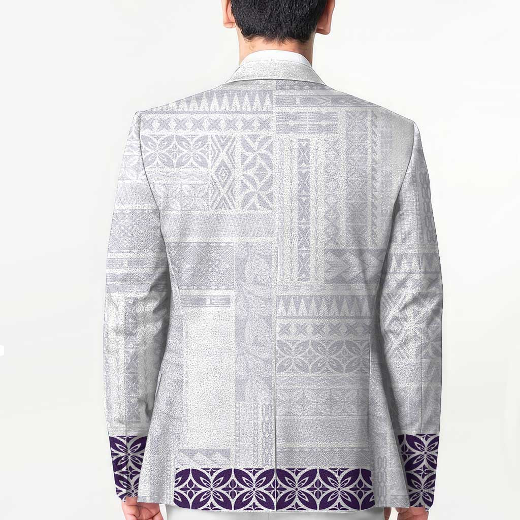 Samoa Siapo Purple Trimmed Blazer Samoa White Sunday - Polynesian Pride