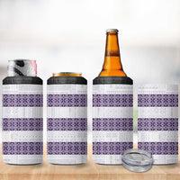 Samoa Siapo Purple Trimmed 4 in 1 Can Cooler Tumbler Samoa White Sunday - Polynesian Pride