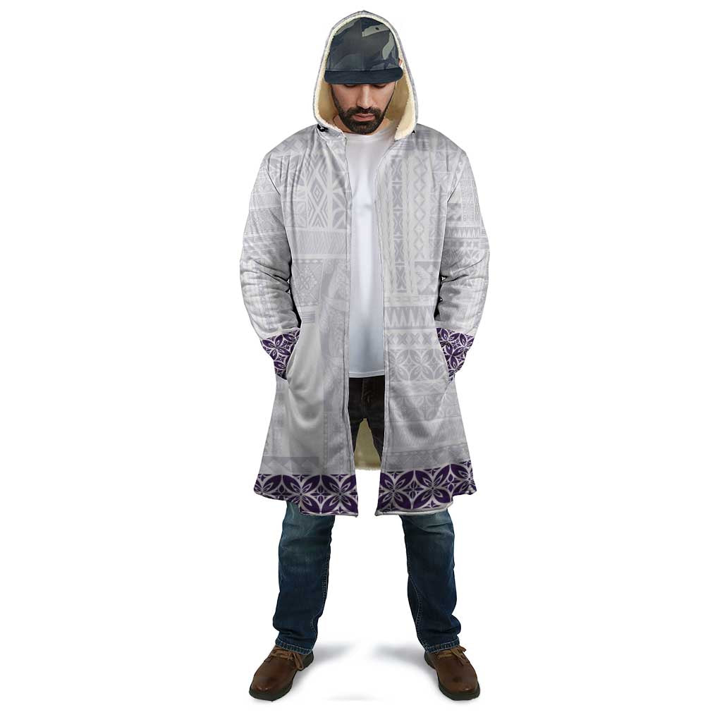 Samoa Siapo Purple Trimmed Cloak Samoa White Sunday - Polynesian Pride