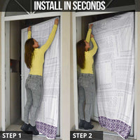 Samoa Siapo Purple Trimmed Door Cover Samoa White Sunday - Polynesian Pride