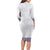 Samoa Siapo Purple Trimmed Family Matching Long Sleeve Bodycon Dress and Hawaiian Shirt Samoa White Sunday - Polynesian Pride