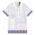Samoa Siapo Purple Trimmed Family Matching Off The Shoulder Long Sleeve Dress and Hawaiian Shirt Samoa White Sunday - Polynesian Pride
