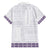 Samoa Siapo Purple Trimmed Family Matching Off The Shoulder Long Sleeve Dress and Hawaiian Shirt Samoa White Sunday - Polynesian Pride