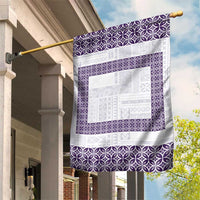 Samoa Siapo Purple Trimmed Garden Flag Samoa White Sunday - Polynesian Pride