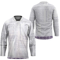 Samoa Siapo Purple Trimmed Hockey Jersey Samoa White Sunday - Polynesian Pride