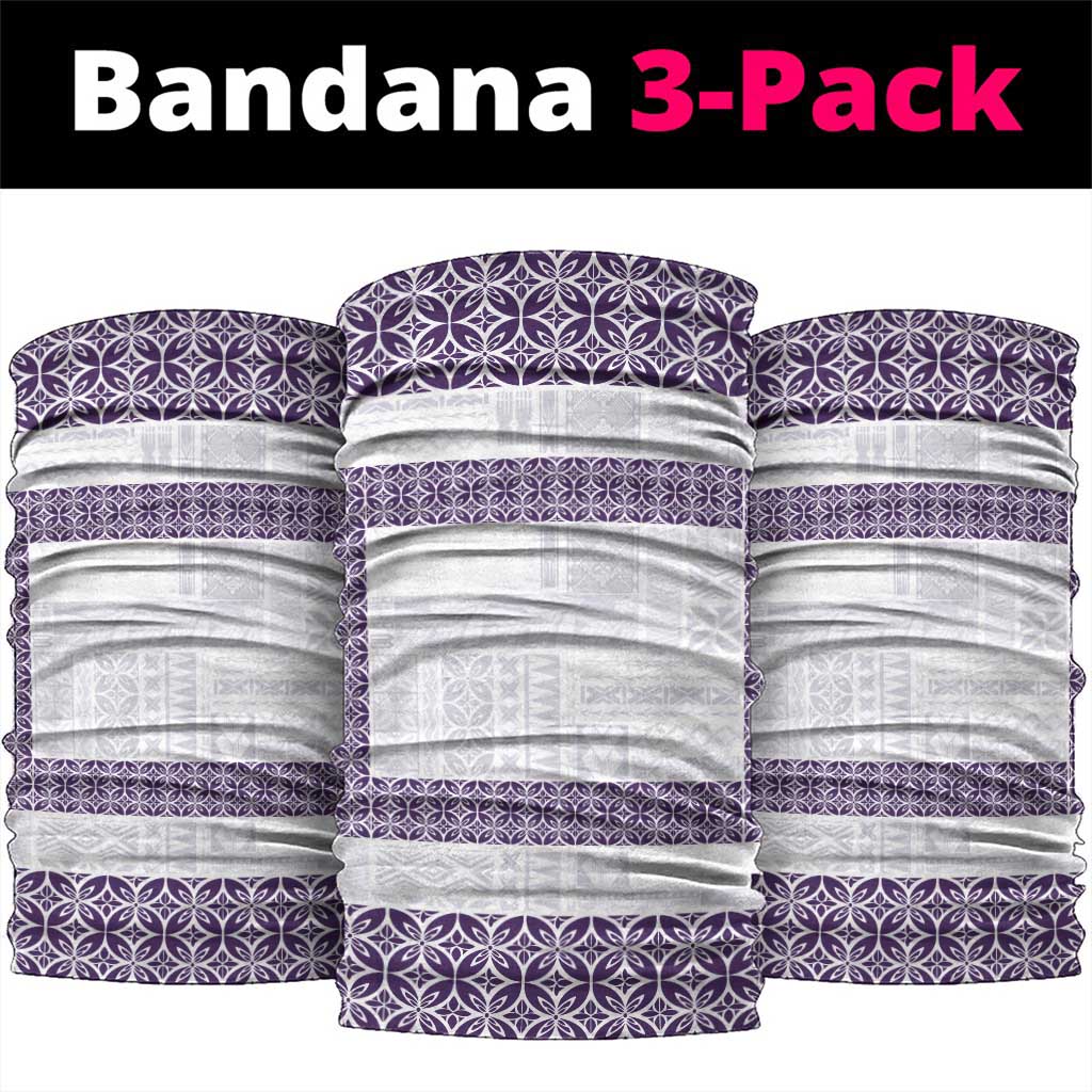 Samoa Siapo Purple Trimmed Neck Gaiter Samoa White Sunday - Polynesian Pride