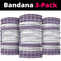 Samoa Siapo Purple Trimmed Neck Gaiter Samoa White Sunday - Polynesian Pride