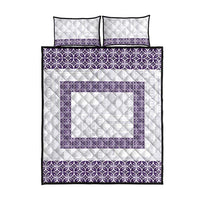 Samoa Siapo Purple Trimmed Quilt Bed Set Samoa White Sunday - Polynesian Pride