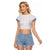Samoa Siapo Purple Trimmed Raglan Cropped T Shirt Samoa White Sunday - Polynesian Pride