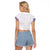 Samoa Siapo Purple Trimmed Raglan Cropped T Shirt Samoa White Sunday - Polynesian Pride