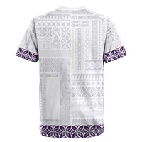 Samoa Siapo Purple Trimmed Rugby Jersey Samoa White Sunday - Polynesian Pride