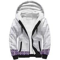 Samoa Siapo Purple Trimmed Sherpa Hoodie Samoa White Sunday - Polynesian Pride