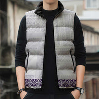 Samoa Siapo Purple Trimmed Sleeveless Puffer Jacket Samoa White Sunday - Polynesian Pride