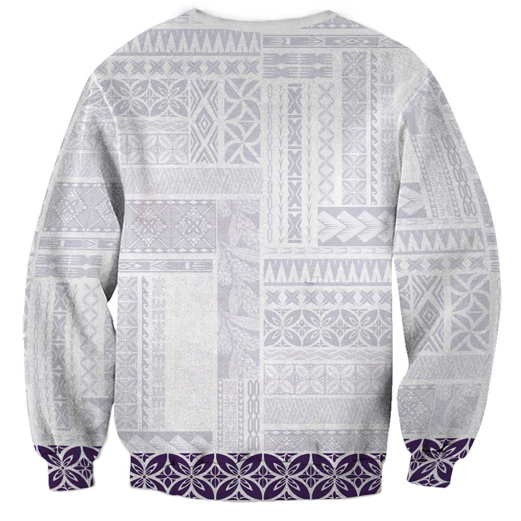 Samoa Siapo Purple Trimmed Sweatshirt Samoa White Sunday - Polynesian Pride