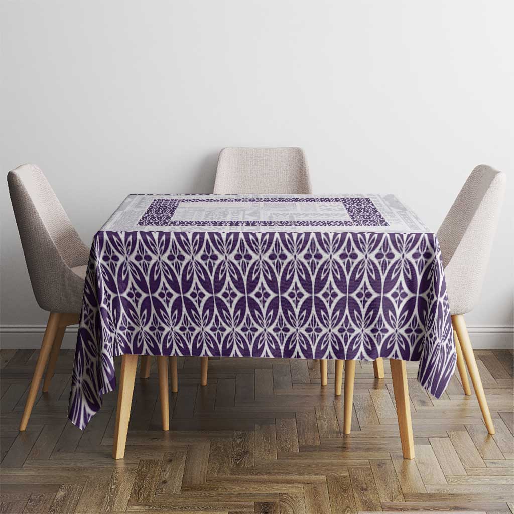 Samoa Siapo Purple Trimmed Tablecloth Samoa White Sunday - Polynesian Pride