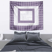 Samoa Siapo Purple Trimmed Tapestry Samoa White Sunday - Polynesian Pride
