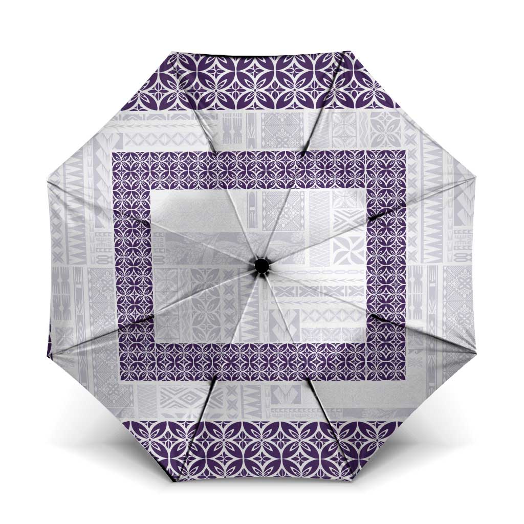 Samoa Siapo Purple Trimmed Umbrella Samoa White Sunday - Polynesian Pride