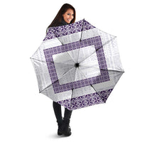 Samoa Siapo Purple Trimmed Umbrella Samoa White Sunday - Polynesian Pride