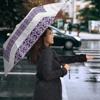 Samoa Siapo Purple Trimmed Umbrella Samoa White Sunday - Polynesian Pride