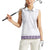 Samoa Siapo Purple Trimmed Women Sleeveless Polo Shirt Samoa White Sunday - Polynesian Pride
