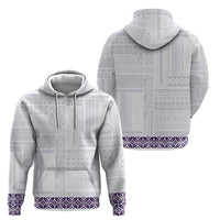 Samoa Siapo Purple Trimmed Zip Hoodie Samoa White Sunday - Polynesian Pride