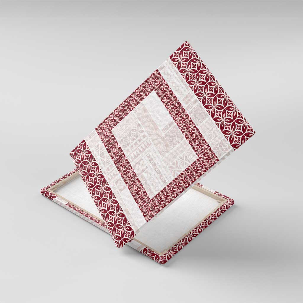 Samoa Siapo Red Trimmed Canvas Wall Art Samoa White Sunday - Polynesian Pride
