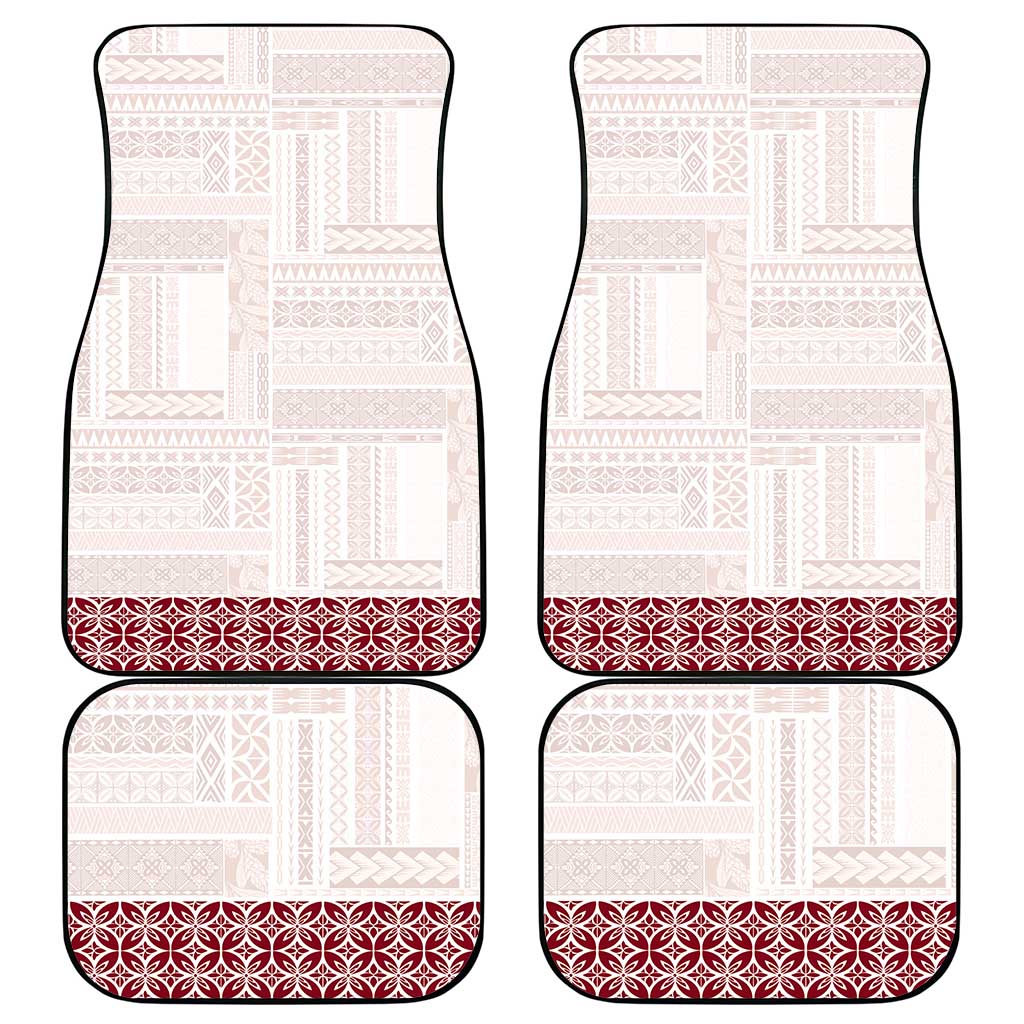 Samoa Siapo Red Trimmed Car Mats Samoa White Sunday - Polynesian Pride