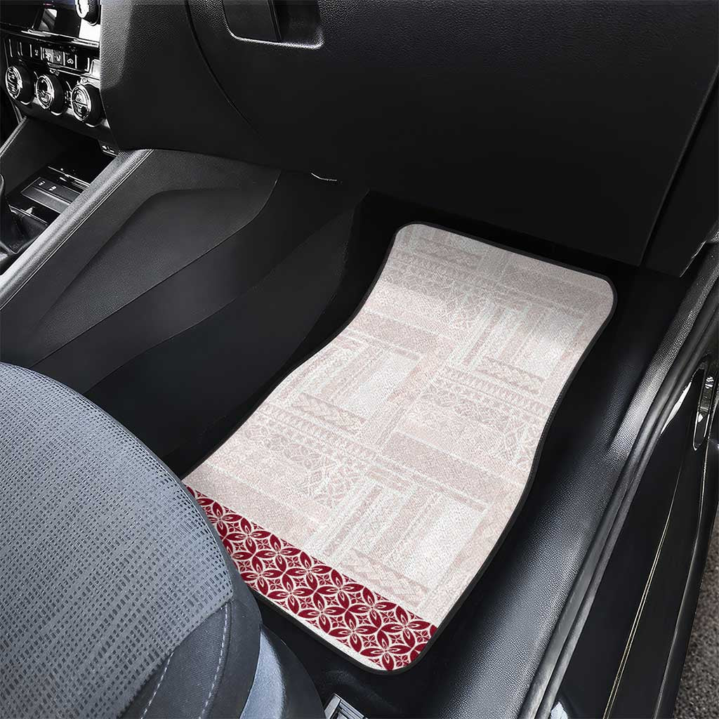Samoa Siapo Red Trimmed Car Mats Samoa White Sunday - Polynesian Pride