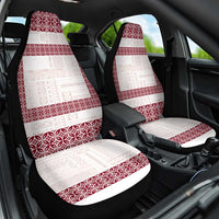 Samoa Siapo Red Trimmed Car Seat Cover Samoa White Sunday - Polynesian Pride
