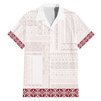 Samoa Siapo Red Trimmed Family Matching Mermaid Dress and Hawaiian Shirt Samoa White Sunday - Polynesian Pride
