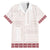 Samoa Siapo Red Trimmed Family Matching Off The Shoulder Long Sleeve Dress and Hawaiian Shirt Samoa White Sunday - Polynesian Pride