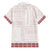 Samoa Siapo Red Trimmed Family Matching Off The Shoulder Long Sleeve Dress and Hawaiian Shirt Samoa White Sunday - Polynesian Pride