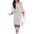 Samoa Siapo Red Trimmed Family Matching Off The Shoulder Long Sleeve Dress and Hawaiian Shirt Samoa White Sunday - Polynesian Pride