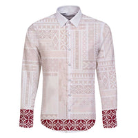 Samoa Siapo Red Trimmed Family Matching Short Sleeve Bodycon Dress and Hawaiian Shirt Samoa White Sunday - Polynesian Pride