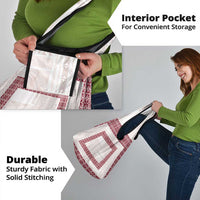 Samoa Siapo Red Trimmed Grocery Bag Samoa White Sunday - Polynesian Pride